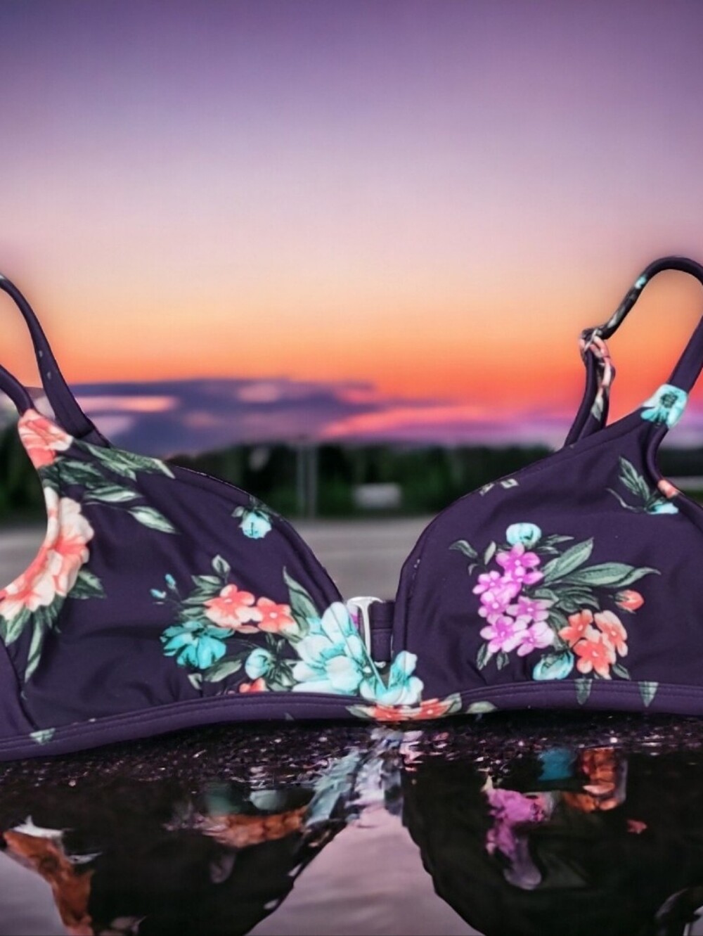 Shade & Shore Ladie's Floral Bikini Top
